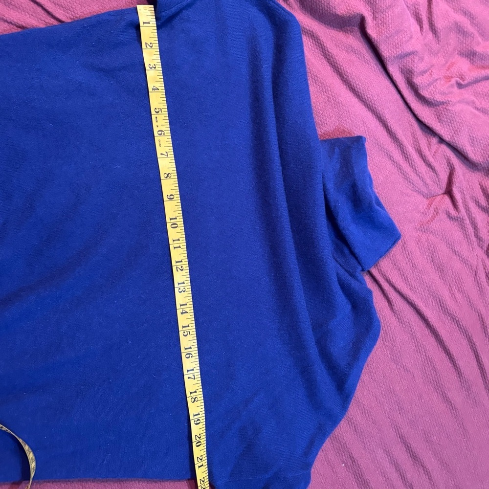 Tory Burch 100% Cashmere Oversized Dolman Turtleneck Sweater – Saphire Blue - Picture 3 of 11